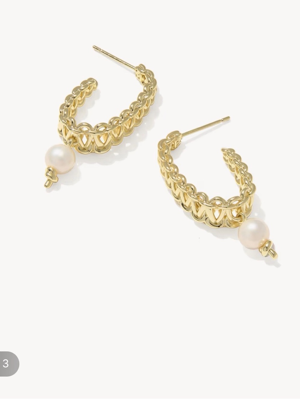 NWT Kendra Scott Gabriella Pearl Hoop